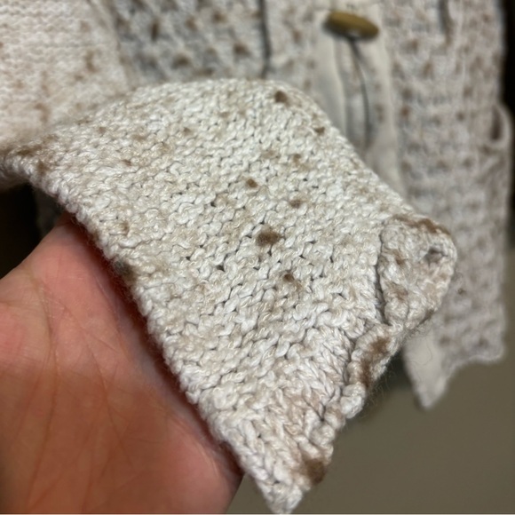 FREE PEOPLE Turn Up The Sun Speckled Toggle Button Zip Up Hooded Cardigan - Picture 4 of 15